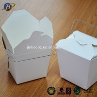 Disposable paper take away coodle box with steel and plastic handle