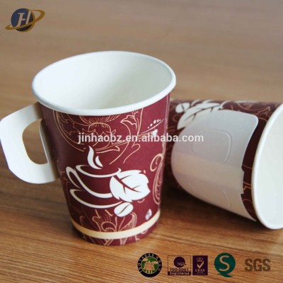 Hot Sale 9 oz hot drink paper cup with handle